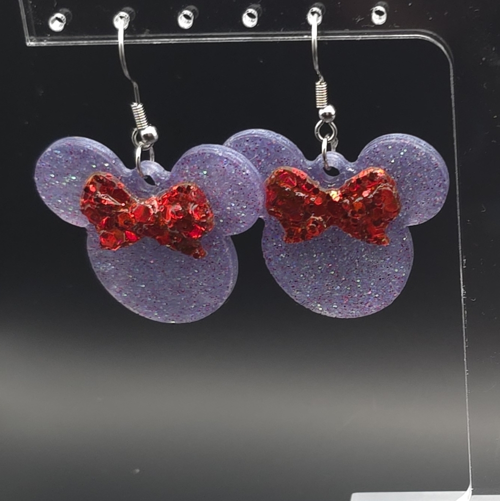 Minnie Mouse Inspired Earrings (purple)